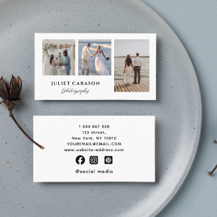 Kalligraphieskripte Fotografie 3 Fotos Collage Visitenkarte