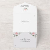 kalligraphisch | Minimalistische Blumenhochzeit All In One Einladung (Außenbereich)