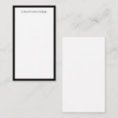 Kalligraphisch typisierte einfache Schwarz-weiße V Mitteilungskarte (Vorne/Hinten)