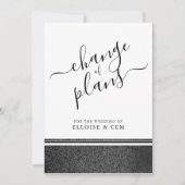 Kalligraphische Änderung von Plänen Announcement C Save The Date (Vorderseite)