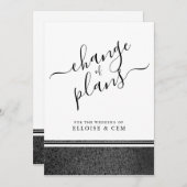 Kalligraphische Änderung von Plänen Announcement C Save The Date (Vorne/Hinten)