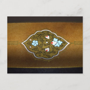 Kalligraphische Blume und Ornamente Postkarte