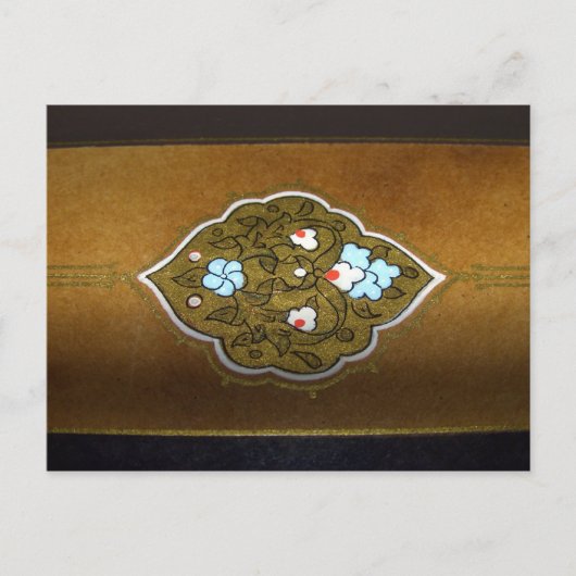 Kalligraphische Blume und Ornamente Postkarte (Vorderseite)