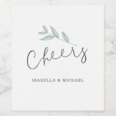 Kalligraphische Botanische Hochzeitssänger Weinetikett (Einzelnes Label)