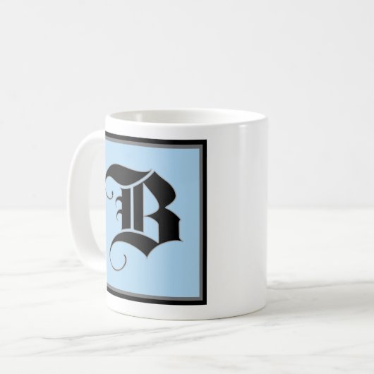 Kalligraphische Hauptstadt Letter B Kaffeezubereit Kaffeetasse (Vorderseite Links)