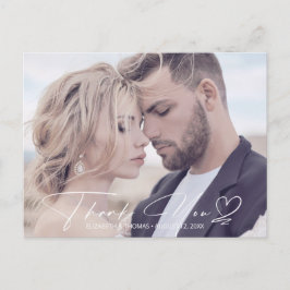 Kalligraphische Hochzeit Danke Mauve ID771 Ankündigungspostkarte