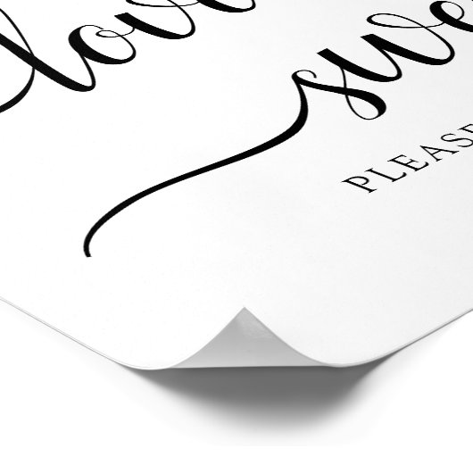 Kalligraphische Hochzeit "Liebe ist süß" Zeichen Poster (Ecke)