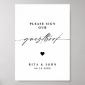 Kalligraphische Hochzeiten Bitte unterschreiben Si Poster (Vorne)