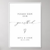 Kalligraphische Hochzeiten Bitte unterschreiben Si Poster (Vorne)