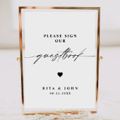 Kalligraphische Hochzeiten Bitte unterschreiben Si Poster