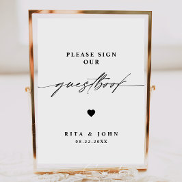 Kalligraphische Hochzeiten Bitte unterschreiben Si Poster