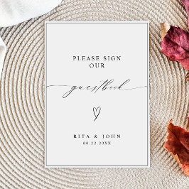 Kalligraphische Hochzeiten Bitte unterschreiben Si Poster