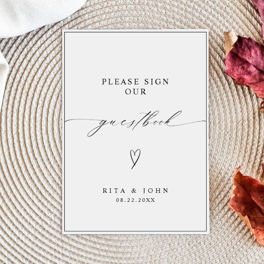 Kalligraphische Hochzeiten Bitte unterschreiben Si Poster