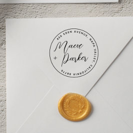 Kalligraphische Hochzeiten und Rücksendeadresse Permastempel