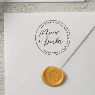 Kalligraphische Hochzeiten und Rücksendeadresse Permastempel