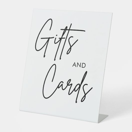 Kalligraphische Hochzeitkarten und Geschenke Sockelschild (Vorderseite)