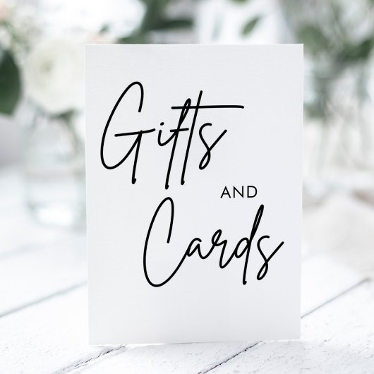 Kalligraphische Hochzeitkarten und Geschenke Sockelschild