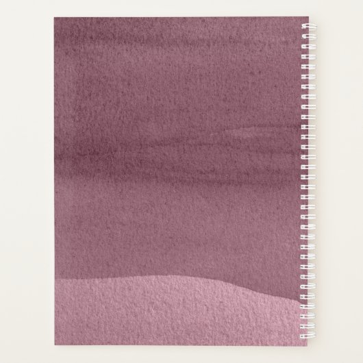 Kalligraphische Hochzeitspläne Mauve ID771 Planer (Rückseite)