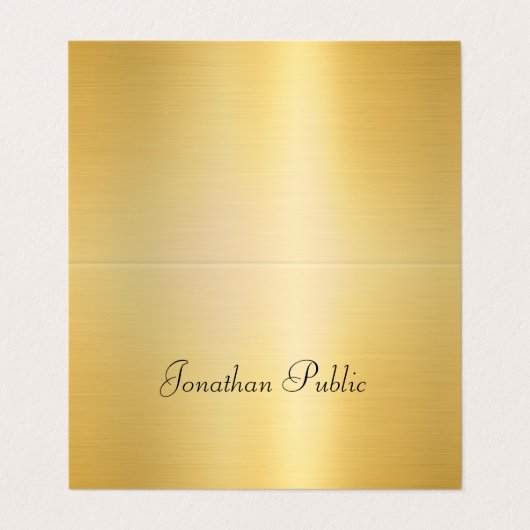 Kalligraphische Imitat Gold Moderne Berufliche Tre Visitenkarten (Außenseite Aufgefaltet)