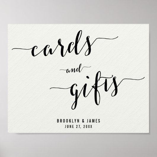 Kalligraphische Karten und Geschenke Hochzeitsskri Poster (Vorne)