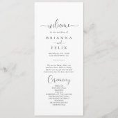 Kalligraphische Liebe Extravagantes SkriptWedding- Programm (Vorderseite)