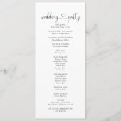 Kalligraphische Liebe Extravagantes SkriptWedding- Programm (Rückseite)