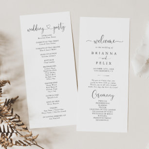Kalligraphische Liebe Extravagantes SkriptWedding- Programm