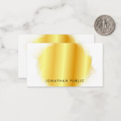 Kalligraphische Monogram Elegant Imitate Gold Simp Mitteilungskarte (Vorderseite/Rückseite Beispiel)