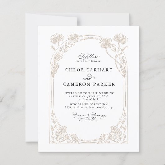 Kalligraphische Rose Orchard Garden Wedding (Vorderseite)