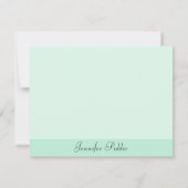 Kalligraphische Skriptsprache Grüne moderne Vorlag Mitteilungskarte (Rückseite)