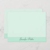 Kalligraphische Skriptsprache Grüne moderne Vorlag Mitteilungskarte (Vorne/Hinten)