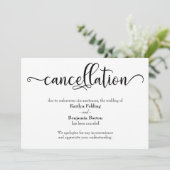 Kalligraphische Stornierungskarte Einladung (Stehend Vorderseite)