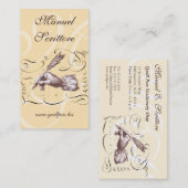 Kalligraphische Visitenkarte für Verfasser, (Vorne/Hinten)