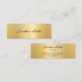 Kalligraphische Vorlage Modernes elegantes Gold-Lo Mini Visitenkarte (Vorne/Hinten)