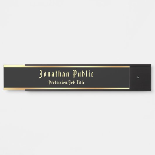 Kalligraphischer schwarzer klassischer Nostalgisch Türschild (Vorderseite )