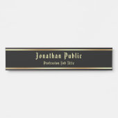 Kalligraphischer schwarzer klassischer Nostalgisch Türschild (Vorderseite )