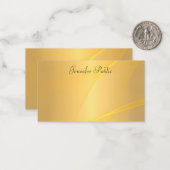 Kalligraphischer Script Text Glamour Gold Hintergr Mitteilungskarte (Vorderseite/Rückseite Beispiel)