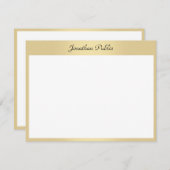 Kalligraphischer Skriptname Elegant Gold Template Mitteilungskarte (Vorne/Hinten)