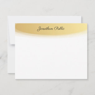 Kalligraphischer Skriptname Gold White Elegant Mitteilungskarte