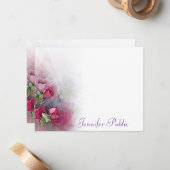 Kalligraphischer Skriptname Watercolor-Rose-Blume Mitteilungskarte (Vorderseite/Rückseite Beispiel)