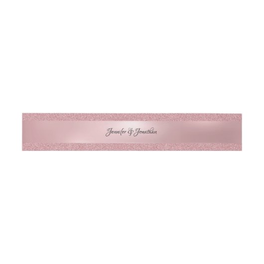 Kalligraphischer Skripttext Elegante Rose Gold Mod Einladungsbanderole (Flach)