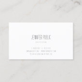 Kalligraphischer Text Elegant Einfache Vorlage Mod Visitenkarte (Rückseite)