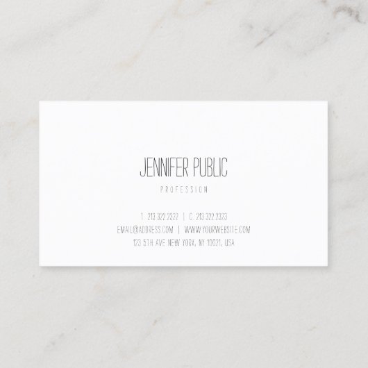 Kalligraphischer Text Elegant Einfache Vorlage Mod Visitenkarte (Rückseite)