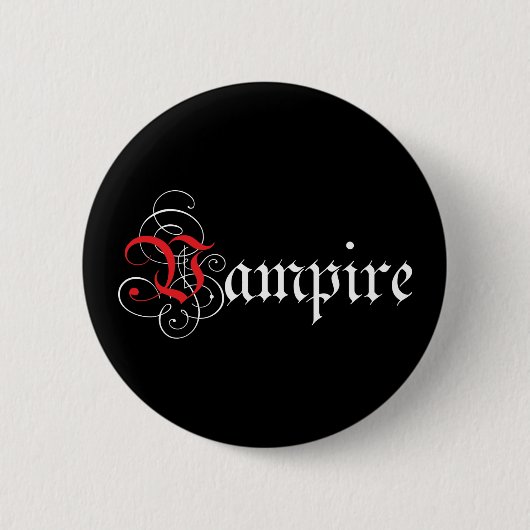 Kalligraphischer Vampir Button (Vorderseite)