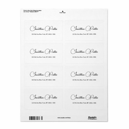 Kalligraphisches Skript Elegant Lieferadresse (Vorne)