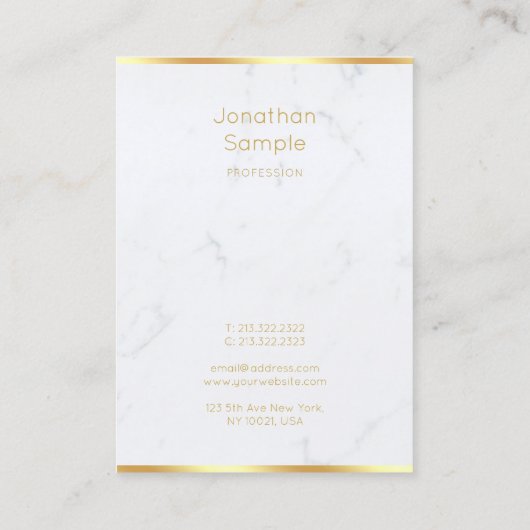 Kalligraphisches Skript Elegant Modernes Marble Go Visitenkarte (Rückseite)