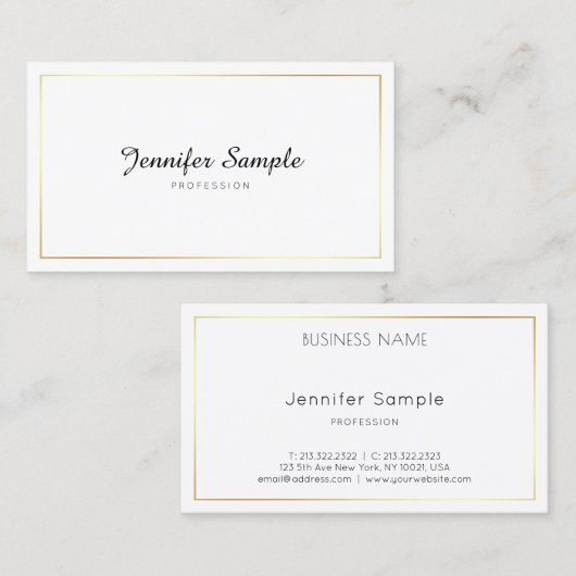 Kalligraphisches Skript Elegant Schlicht Modernes Visitenkarte (Vorne/Hinten)