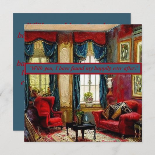 Kalligraphisches Skript: "Elegante Liebe" Mitteilungskarte (Vorne/Hinten)