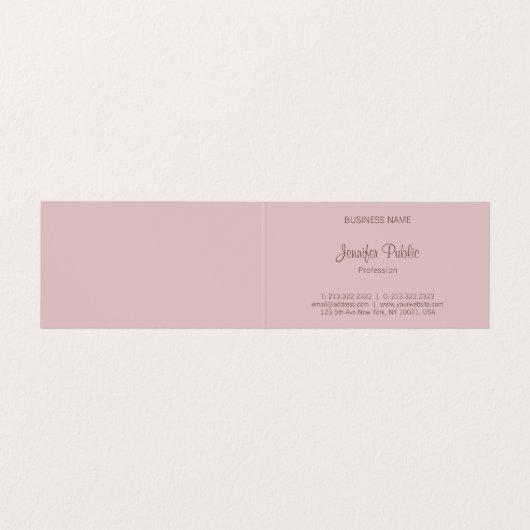 Kalligraphisches Skript Moderne Elegant Template T Visitenkarten (Innenseite Aufgefaltet)