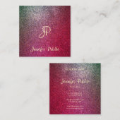 Kalligraphisches Skript Moderner glamouröser Glitz Quadratische Visitenkarte (Vorne/Hinten)